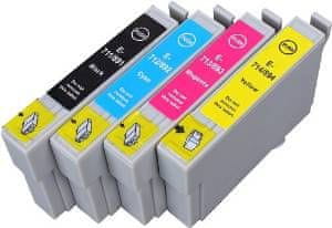 Toner123 Komplet Epson T0715 / C13T07154010 / T0711 + T0712 + T0713 + T0714 zamjenske tinte (4) - crna, cijan, magenta, žuta