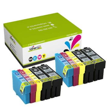 Toner123 Komplet Epson T1301 +T1302 + T1303 + T1304 zamjenske tinte (10) - 4× crna, 2× cijan, 2× magenta, 2× žuta