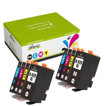 Toner123 Komplet HP 920XL / Officejet 6500, 7000, 7500 zamjenske tinte (8) - 2× crna, 2× cijan, 2× magenta, 2× žuta
