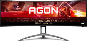 AOC Agon AG493UCX2 monitor, 124 cm (48,8&quot;), VA, DQHD, 165 Hz, USB-C PD