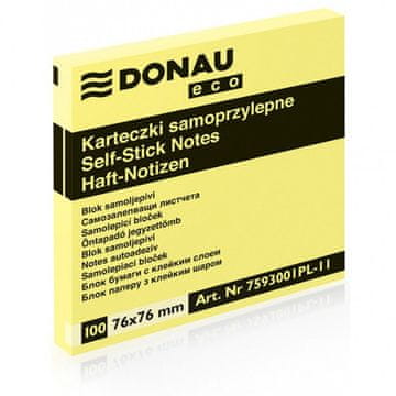 Donau Ljepljivi blok za bilješke 75x75 mm žute stranice