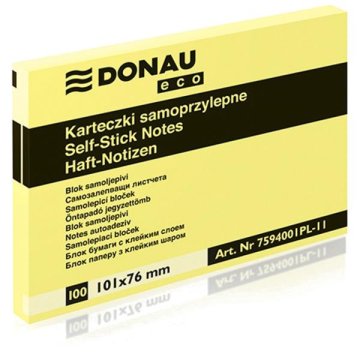 Donau Ljepljivi blok za bilješke 101x76 mm žute stranice