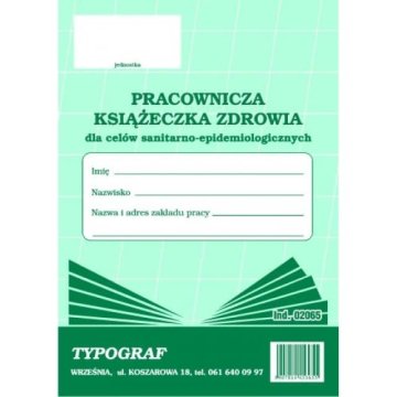 Knjižica o zdravlju zaposlenika A6 za sanitarne i epidemiološke svrhe