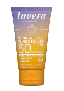 Lavera fluid za sunčanje za lice i dekolte SENSITIV SPF 50 s ceramidima i skvalanom