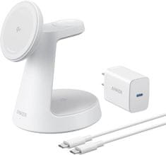 MagGo 3u1 bežična stanica za punjenje, kabel, adapter, 15 W, bijela (B25M4G21)