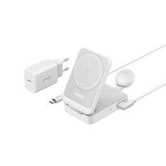 Anker MagGo 3u1 sklopiva bežična stanica, adapter, kabel, 15 W, bijela (B2557321)