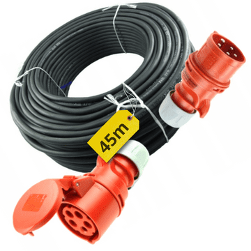FOR Produžni kabel za napajanje 5x2,5 45m 16A gumeni kabel s utičnicom i utikačem H07 ONPD