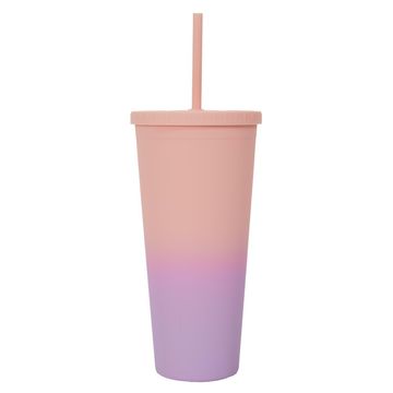 Intesi Čaša od slamke s PP premazom Tie-Dye 700 ml narančasto-ružičasta