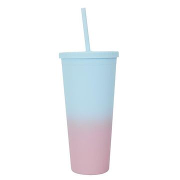Intesi Čaša od polipropilenske slamke s tie-dye uzorkom 700 ml plava i ružičasta