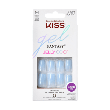 KISS Vrhovi za umjetne nokte Gel Fantasy svijetloplavi M FJC03C 1 kom.
