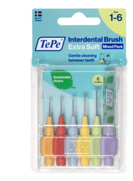 Tepe Četkice za međuzubne prostore TePe MIX Extra Soft 6 veličina /0,45-1,1mm/ 6 kom.