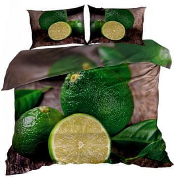 3D posteljina od pamučnog satena 140x200cm limeta