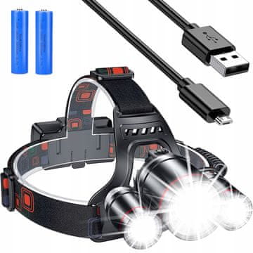 Čelna svjetiljka vodootporna s usb kabelom