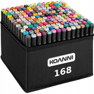 Markeri alkoholni dvostrani Koanni 168 kom + etui