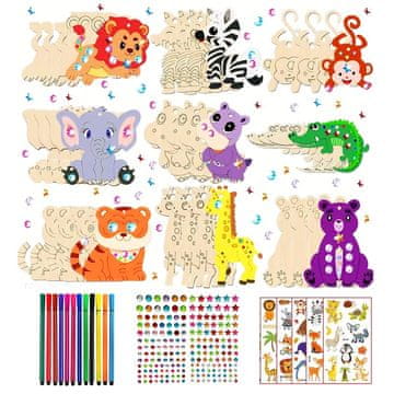 Montessori pomůcky ZOO - kreativni set za slikanje - 27 dijelova
