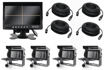 Ert 7-inčni QUAD monitor + 4 kamere + 2x10m + 2x15m