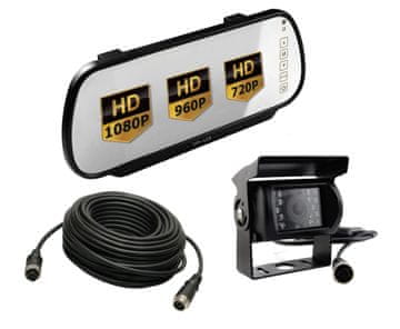 Ert Auto retrovizor AHD LCD 7 inča za 2 kamere 4-PIN 12V/24V kamera za vožnju unatrag AHD 720P TRUCK 10 metara 4-PIN kabel