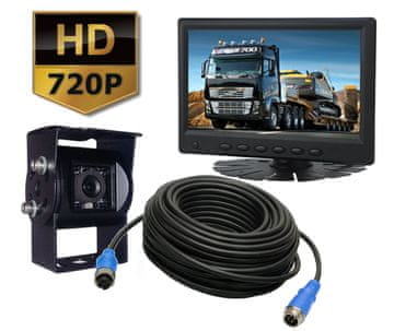 Ert AHD kamera za vožnju unatrag 720P + monitor 7" 12V/24V 15m 4-pinska