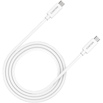 Canyon UC-44, kabel, U4-CC-5A1M-E, USB4 TYPE-C na TYPE-C kabel 40G 1m 5A 240W(ERP) s E-MARK, CE, ROHS, bijeli