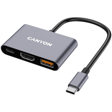 Canyon USB-C čvorište DS-4 3u1 sivi