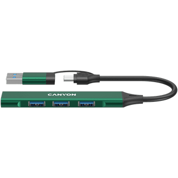 Canyon hub DS-02 4u1 USB-A/C zeleni
