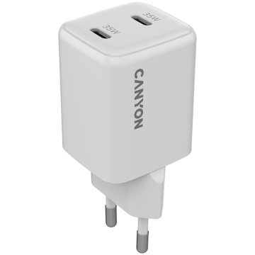 Canyon punjač CU35CC GaN 35W 2xPD EU bijeli