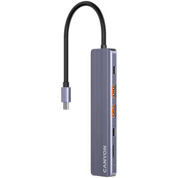 Canyon hub DS-17 6u1 4k USB-C sivi