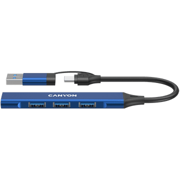 Canyon hub DS-02 4u1 USB-A/C plavi