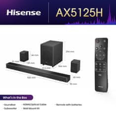 Hisense AX5125H soundbar zvučnik, 5.1.2