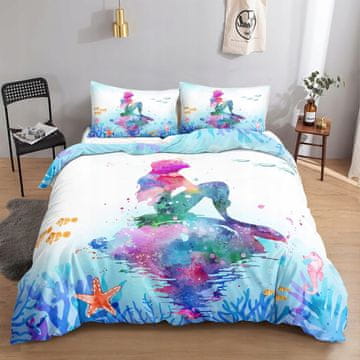 Dječji set posteljine Sirena, dimenzija 135x200cm, s jastučnicom 80x80cm