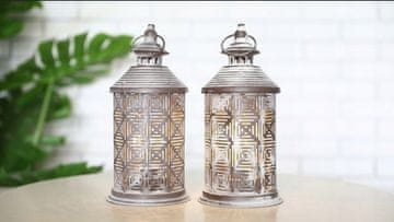 DE Set od 2 metalne viseće lampe, visine 26,5 cm, na baterije