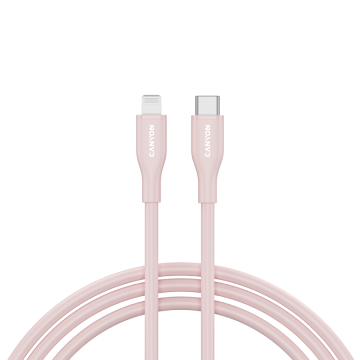 Canyon CLNM60 - kabel USB-C na Lightning, 60W, MFi certificiran, silikonski, 1 m, ružičasti