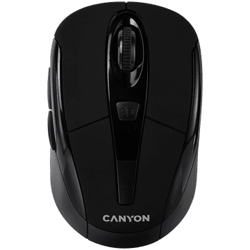 Canyon MSO-W6, bežični optički miš 2,4 GHz, sa 6 tipki, DPI 800/1200/1600, crni