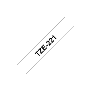 BROTHER | 221 | Laminirana traka | Termo | Crna na bijeloj | Rola (0,9 cm x 8 m)