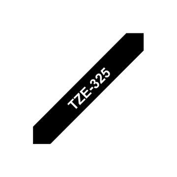 BROTHER | 325 | Laminirana traka | Termo | Bijela na crnoj podlozi | Rola (0,9 cm x 8 m)