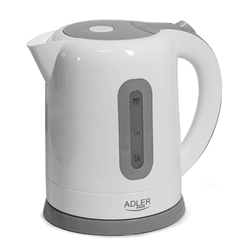 Adler | Kuhala za vodu | AD 1234 | Standardno kuhalo za vodu | 2200 W | 1,7 L | Plastika | Podnožje koje se okreće za 360° | Bijela