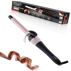 Adler | Uvijač za kosu | AD 2116 | Keramički sustav grijanja | Promjer cijevi 19 mm | Zaslon | Temperatura (min) °C | Temperatura (maks) 200 °C | Broj razina grijanja | 36 W | Crna/Ružičasta