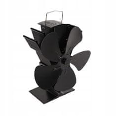 Kaminer Aluminijski ventilator za kamin s 5 lopatica, 22 cm, crni