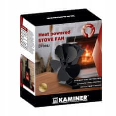 Kaminer Aluminijski ventilator za kamin s 5 lopatica, 22 cm, crni