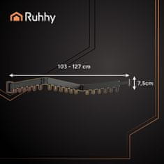 Ruhhy Sklopivi aluminijski zidni stalak za sušenje odjeće 127 cm crni