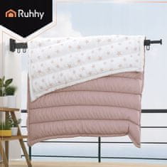 Ruhhy Sklopivi aluminijski zidni stalak za sušenje odjeće 127 cm crni