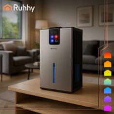 Ruhhy LED RGB 90W odvlaživač zraka i upijač vlage LCD 2200ml srebrni