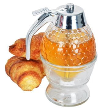 Artemis Dozownik do Miodu Syropu Dyspenser Dozownik Pojemnik Szklany na Miód 250 ml
