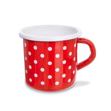 Orion TECKA crvena emajlirana šalica s točkicama 400 ml