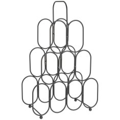 HOMESTYLING Metalni stalak za vino crni 9 boca 36x56 cm
