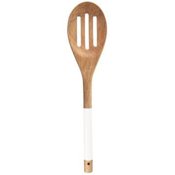 Orion WHITELINE drvena žlica s rupicama 30 cm