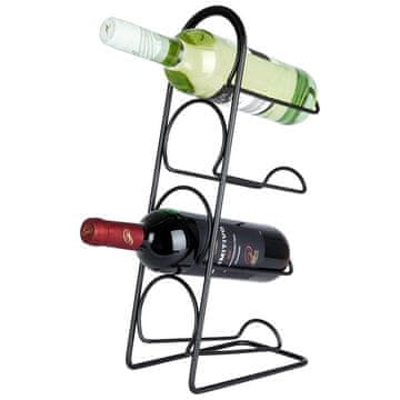 Vilde Crni metalni stalak za vino za 4 boce, 21x43 cm