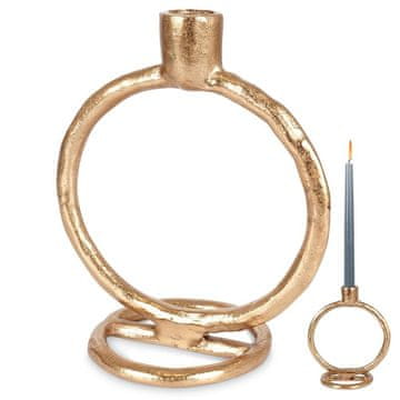 HOMESTYLING Zlatni aluminijski svijećnjak 19 cm