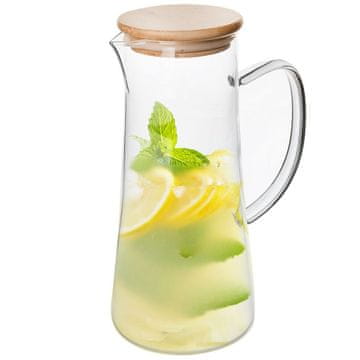 Orion Stakleni vrč s bambusovim poklopcem 1,35 l