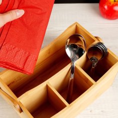 Artemis Posuda za pribor za jelo, umaci, stalak za začine, nosač košara od bambusa